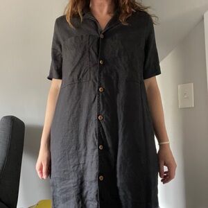Everlane Black Button-Up Dress
